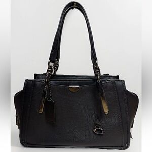 Coach Dreamer 36 Black Pebble Leather Satchel Shoulder Bag Handbag #5727
